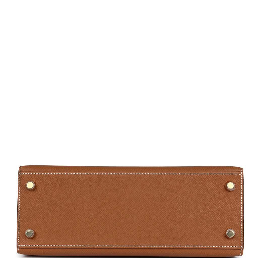 Hermes Kelly Sellier 25 Gold Epsom Gold Hardware - Exclusu