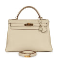 Hermes Kelly Retourne 32 Parchemin Togo Gold Hardware - Exclusu