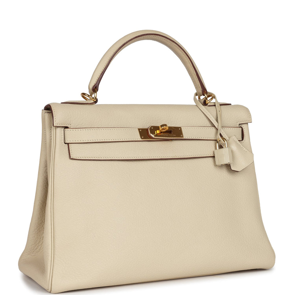 Hermes Kelly Retourne 32 Parchemin Togo Gold Hardware - Exclusu
