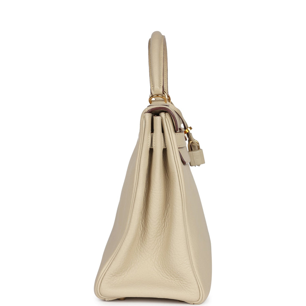 Hermes Kelly Retourne 32 Parchemin Togo Gold Hardware - Exclusu