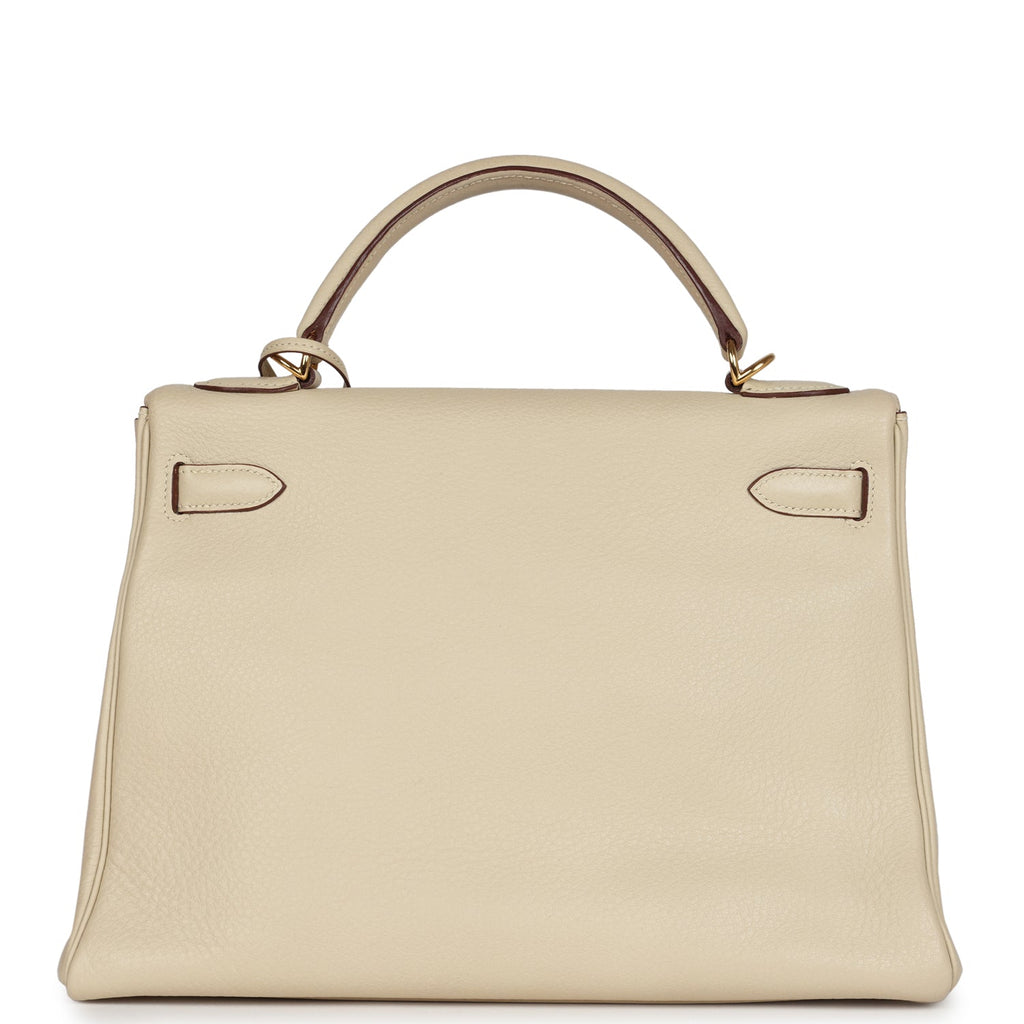 Hermes Kelly Retourne 32 Parchemin Togo Gold Hardware - Exclusu