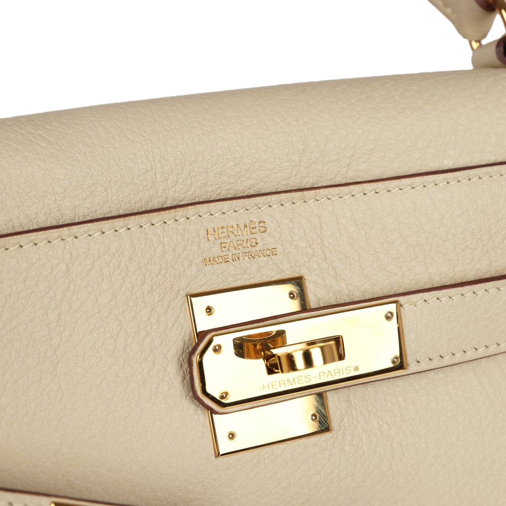 Hermes Kelly Retourne 32 Parchemin Togo Gold Hardware - Exclusu