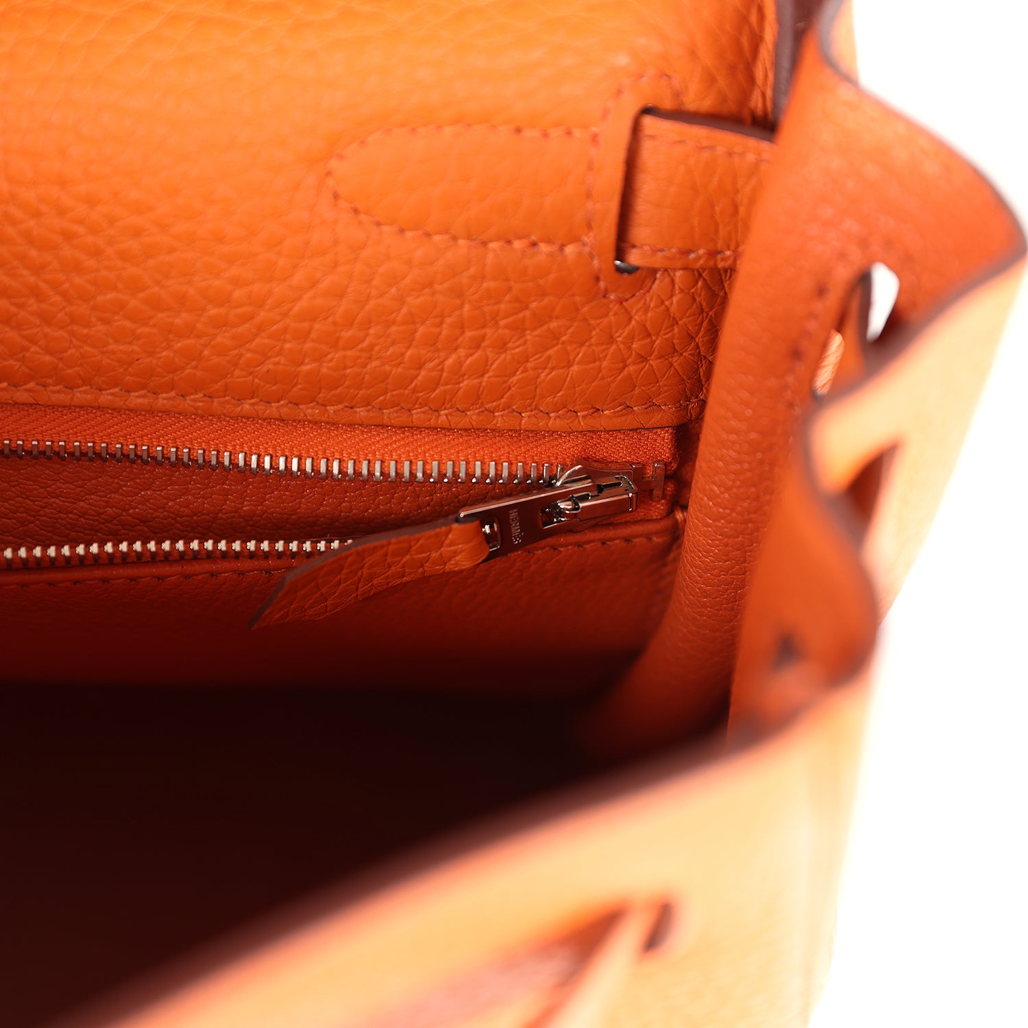Hermes Special Order (HSS) Kelly Retourne 28 Orange Togo Palladium Hardware - Exclusu