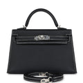 Hermes Special Order (HSS) Kelly Sellier 20 Black Verso Epsom Palladium Hardware - Exclusu