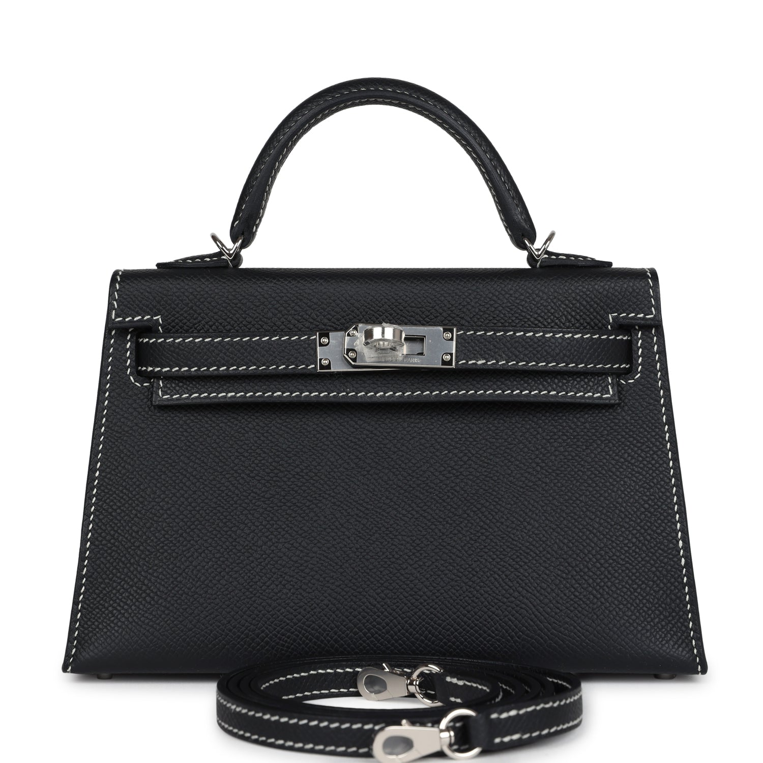 Hermes Special Order (HSS) Kelly Sellier 20 Black Verso Epsom Palladium Hardware - Exclusu