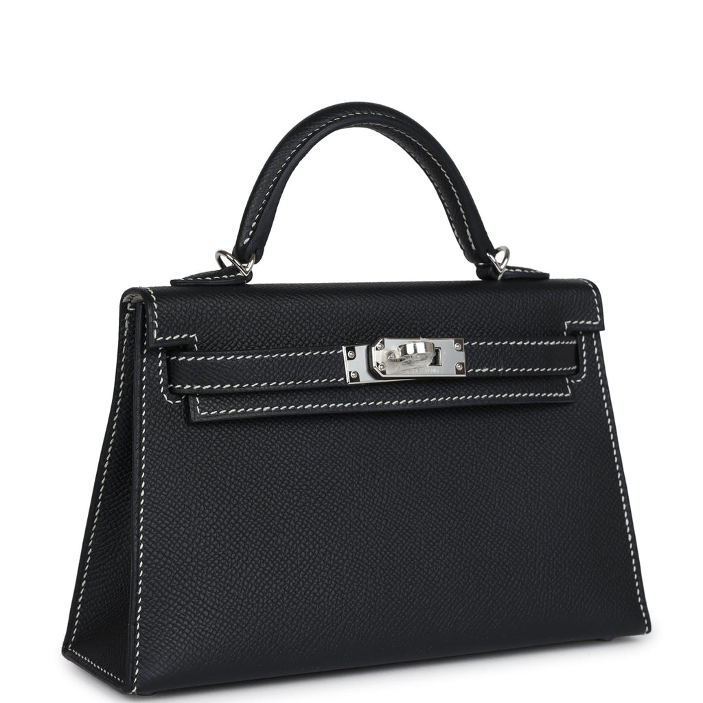 Hermes Special Order (HSS) Kelly Sellier 20 Black Verso Epsom Palladium Hardware - Exclusu