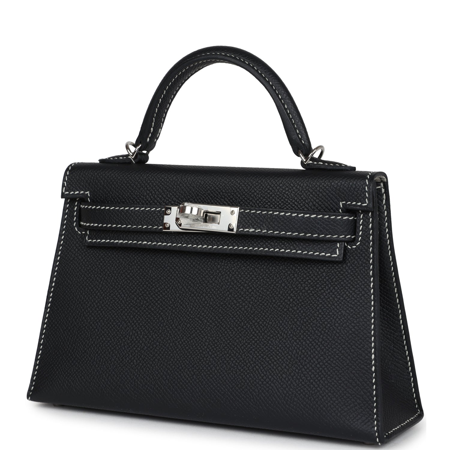 Hermes Special Order (HSS) Kelly Sellier 20 Black Verso Epsom Palladium Hardware - Exclusu