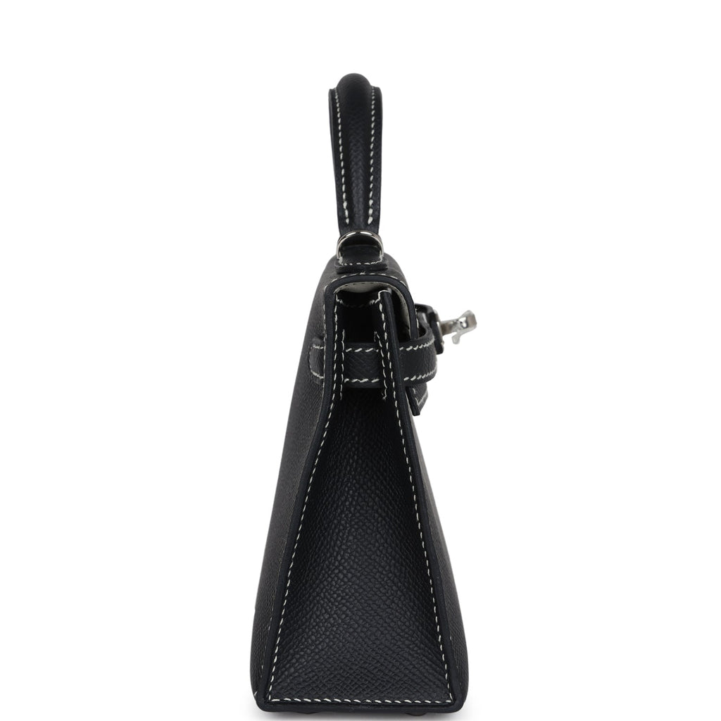 Hermes Special Order (HSS) Kelly Sellier 20 Black Verso Epsom Palladium Hardware - Exclusu