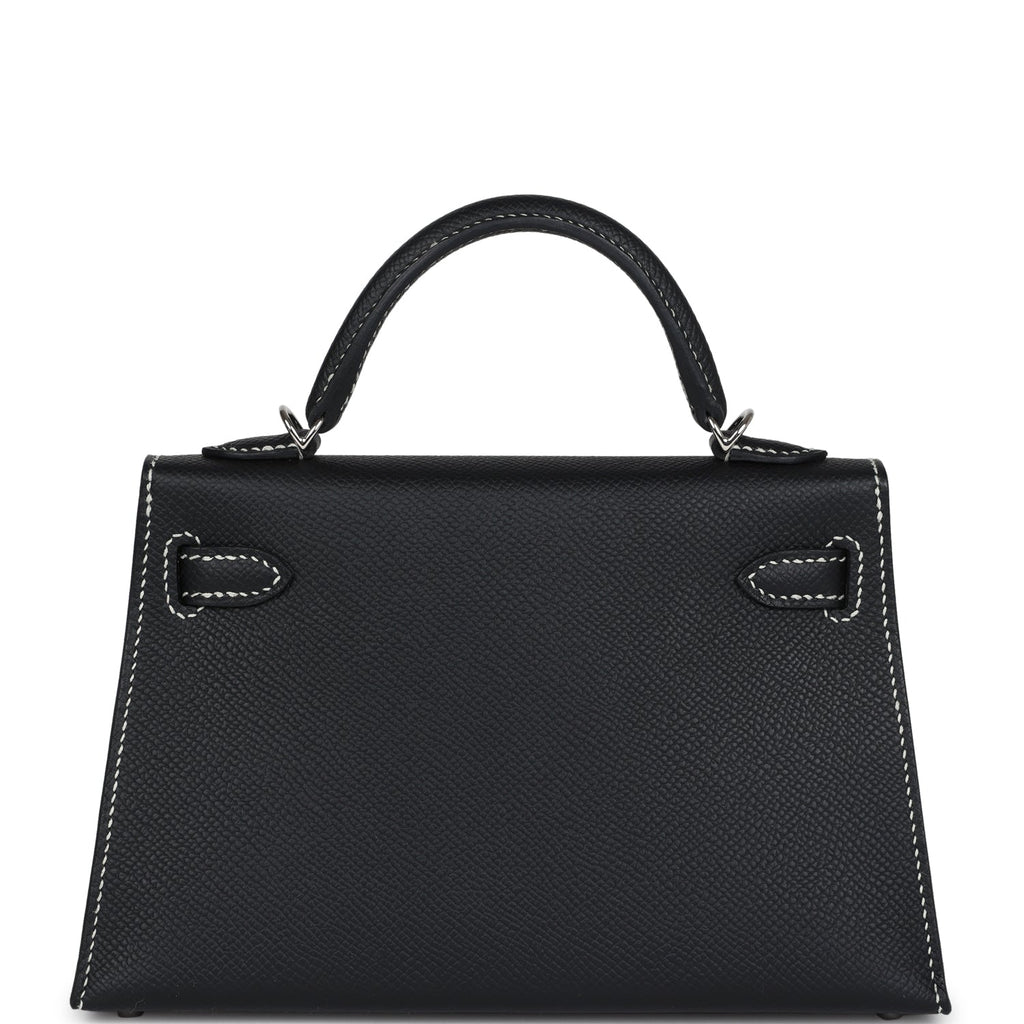Hermes Special Order (HSS) Kelly Sellier 20 Black Verso Epsom Palladium Hardware - Exclusu