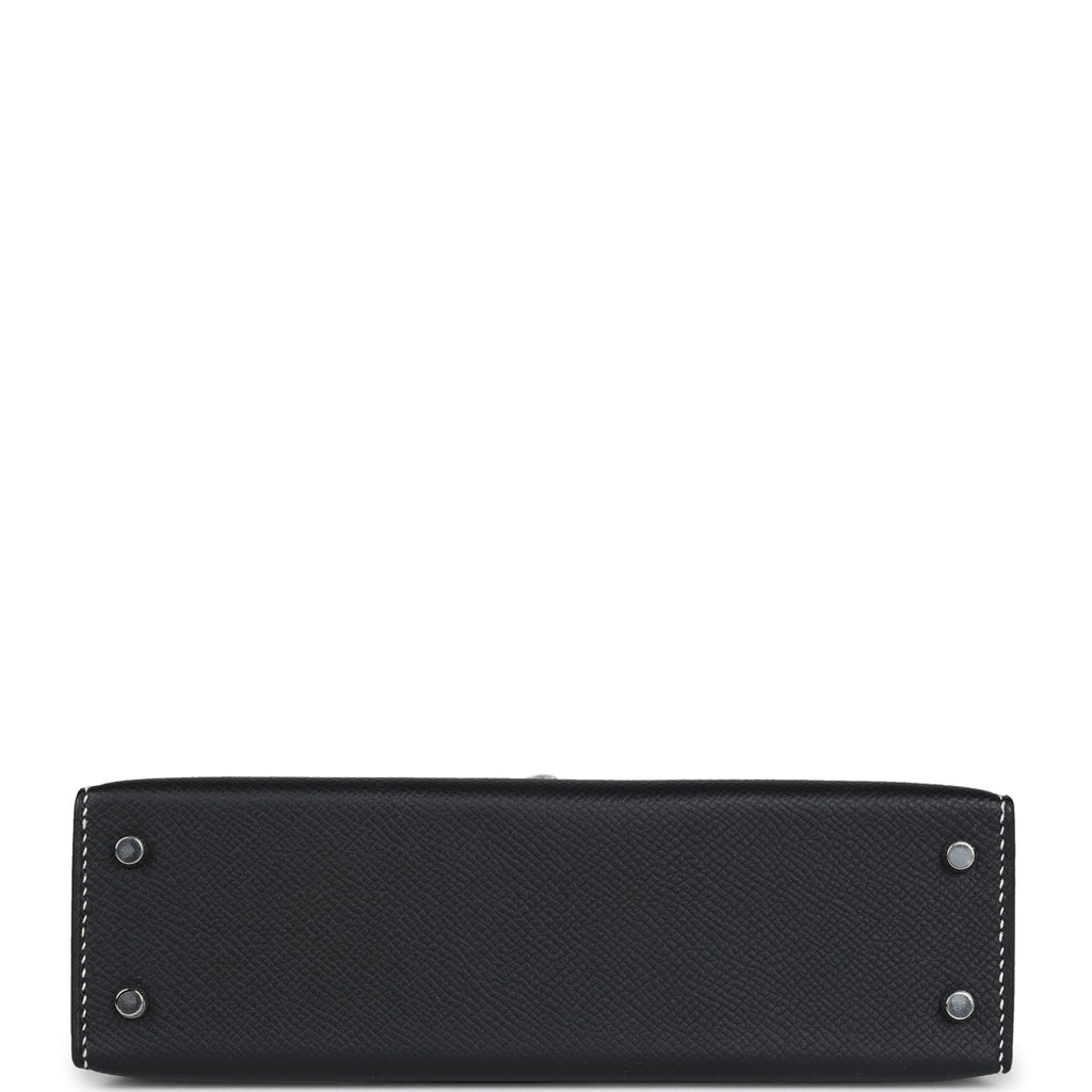 Hermes Special Order (HSS) Kelly Sellier 20 Black Verso Epsom Palladium Hardware - Exclusu