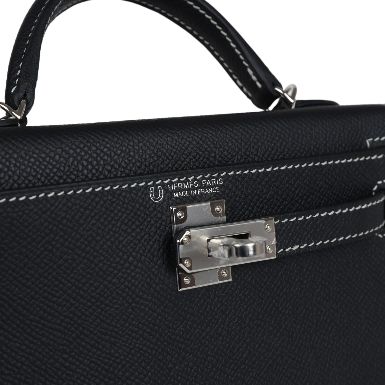 Hermes Special Order (HSS) Kelly Sellier 20 Black Verso Epsom Palladium Hardware - Exclusu
