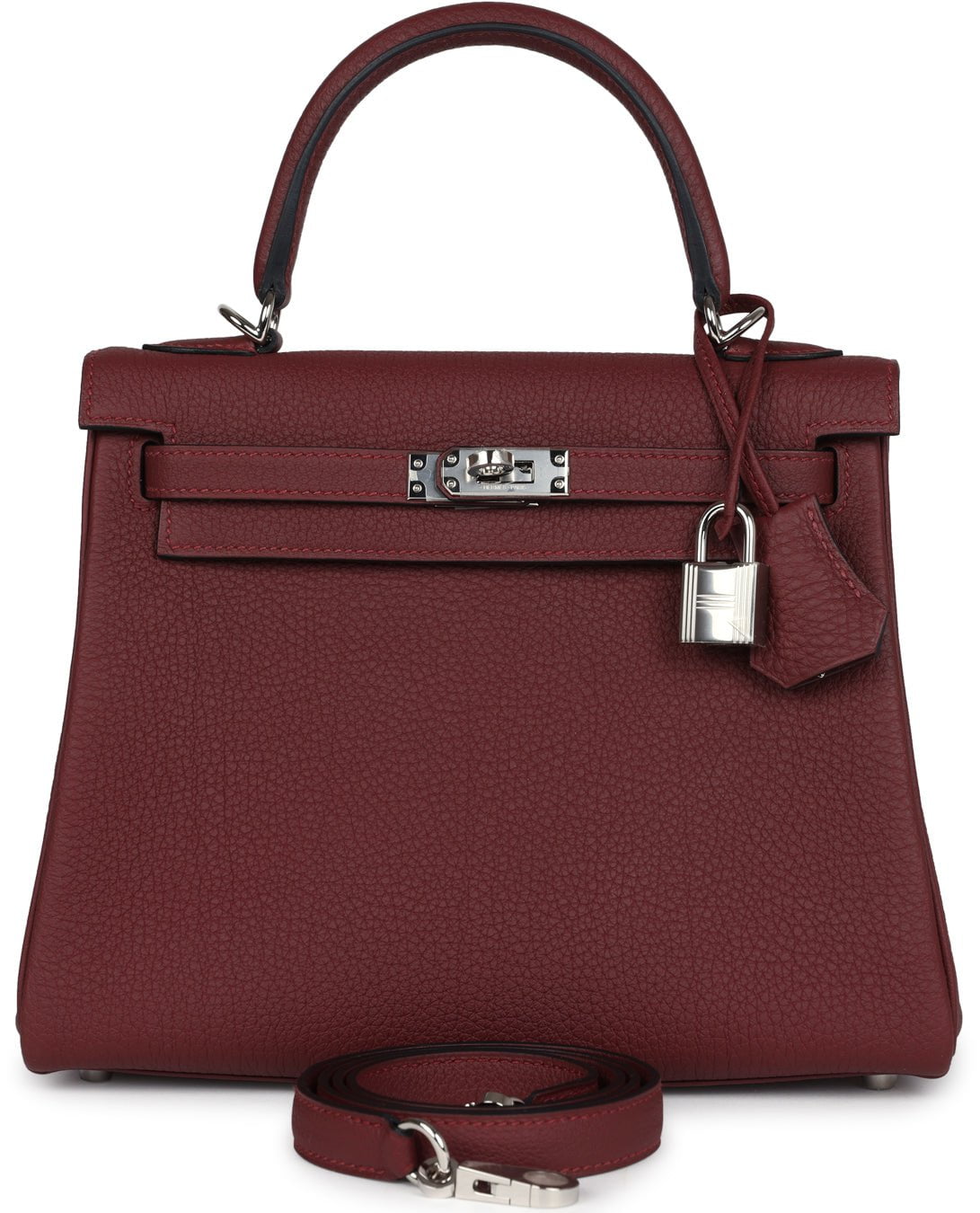 Hermes Kelly Retourne 25 Rouge H Togo Palladium Hardware - Exclusu