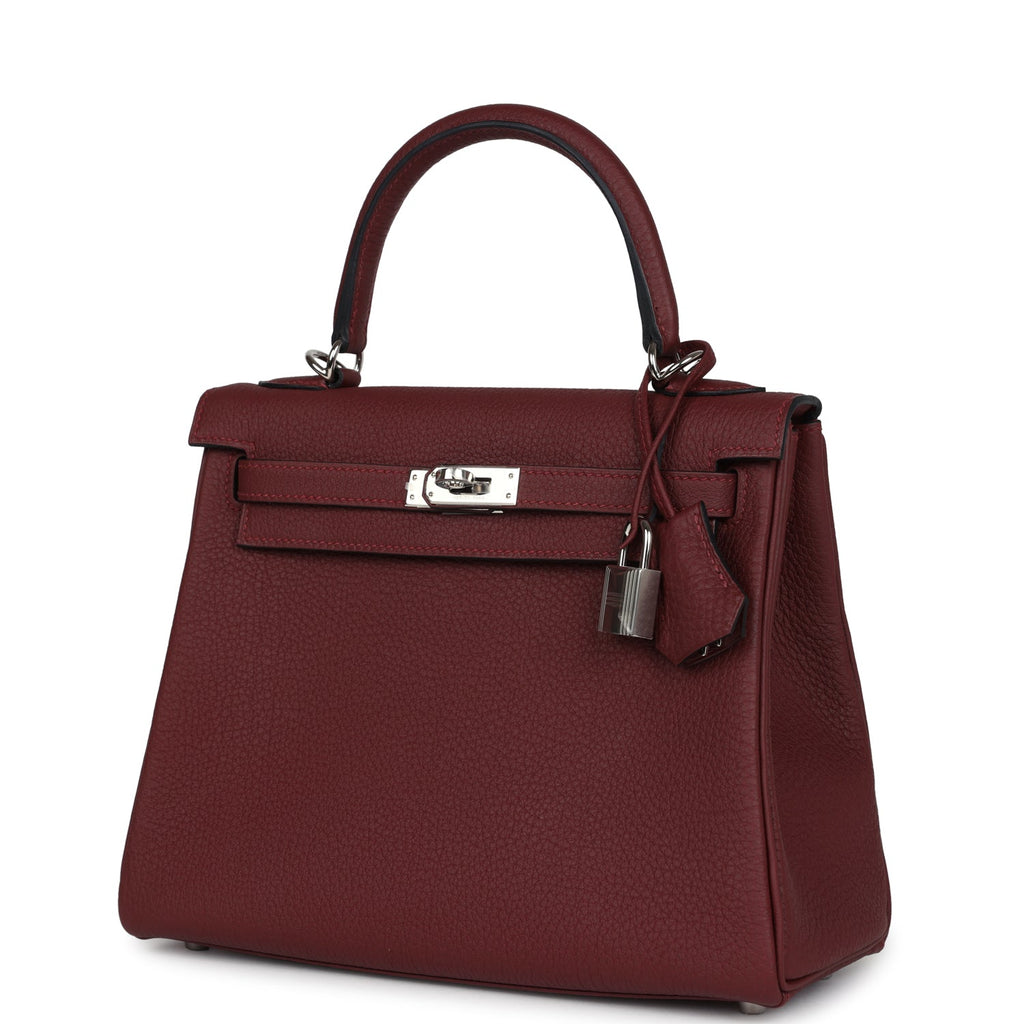Hermes Kelly Retourne 25 Rouge H Togo Palladium Hardware - Exclusu