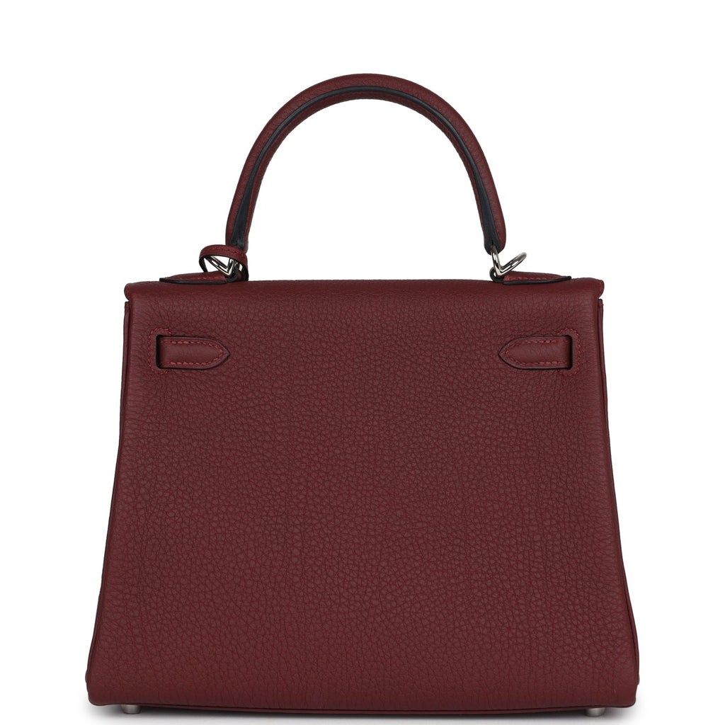 Hermes Kelly Retourne 25 Rouge H Togo Palladium Hardware - Exclusu