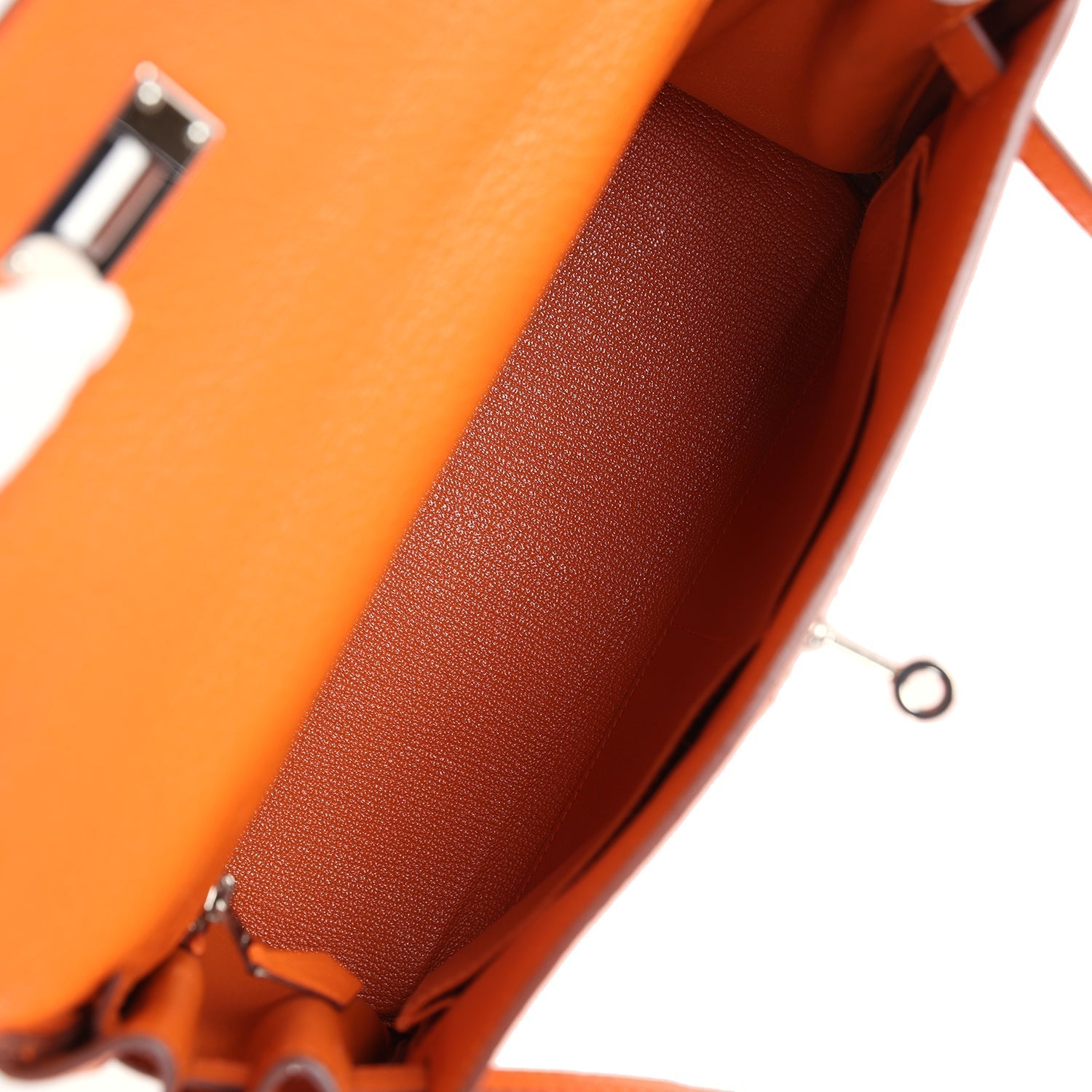 Hermes Kelly Retourne 28 Orange Togo Palladium Hardware - Exclusu