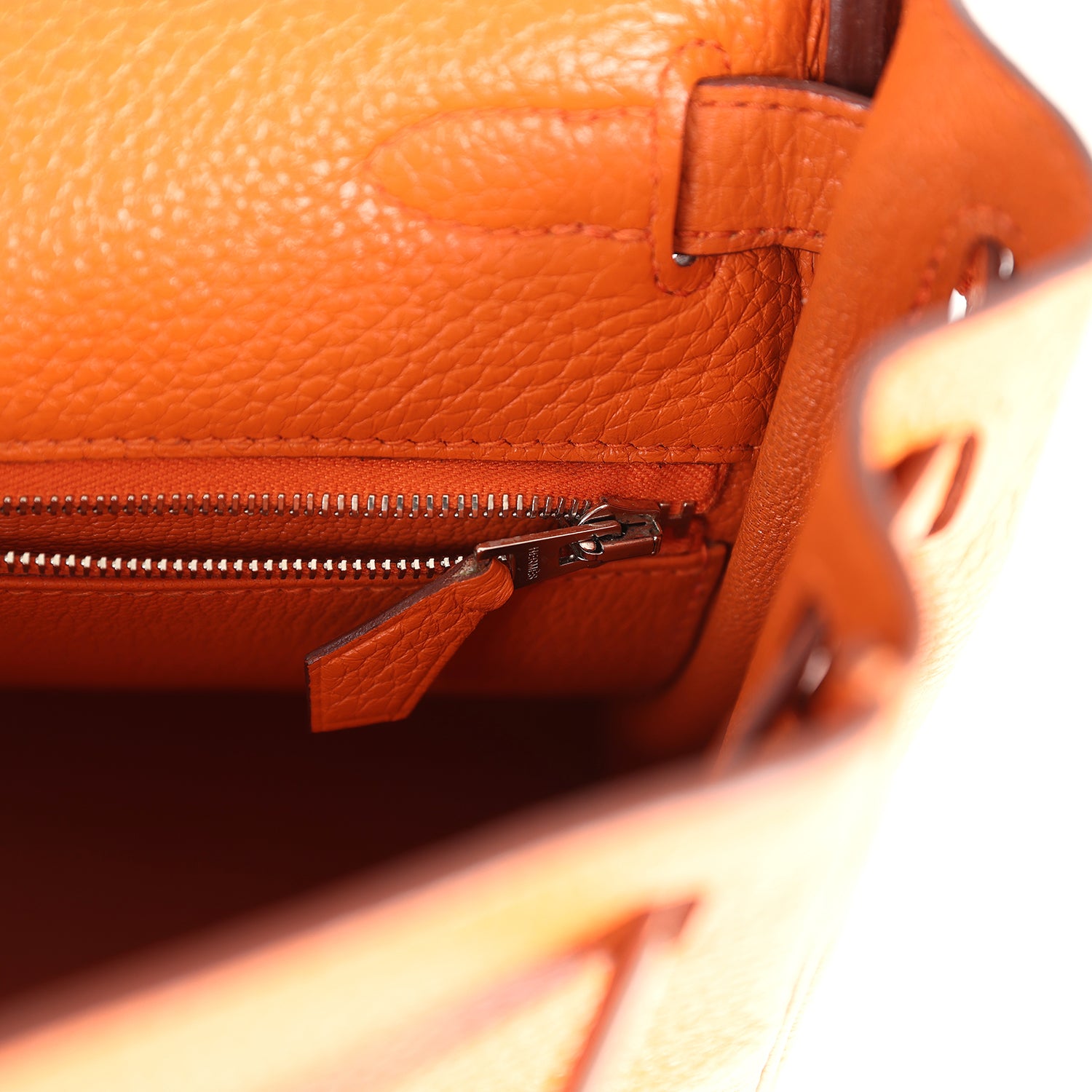 Hermes Kelly Retourne 28 Orange Togo Palladium Hardware - Exclusu