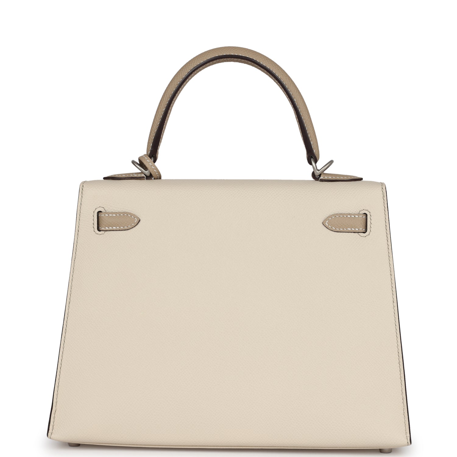 Hermes Special Order (HSS) Kelly Sellier 25 Craie and Trench Epsom Brushed Palladium Hardware - Exclusu