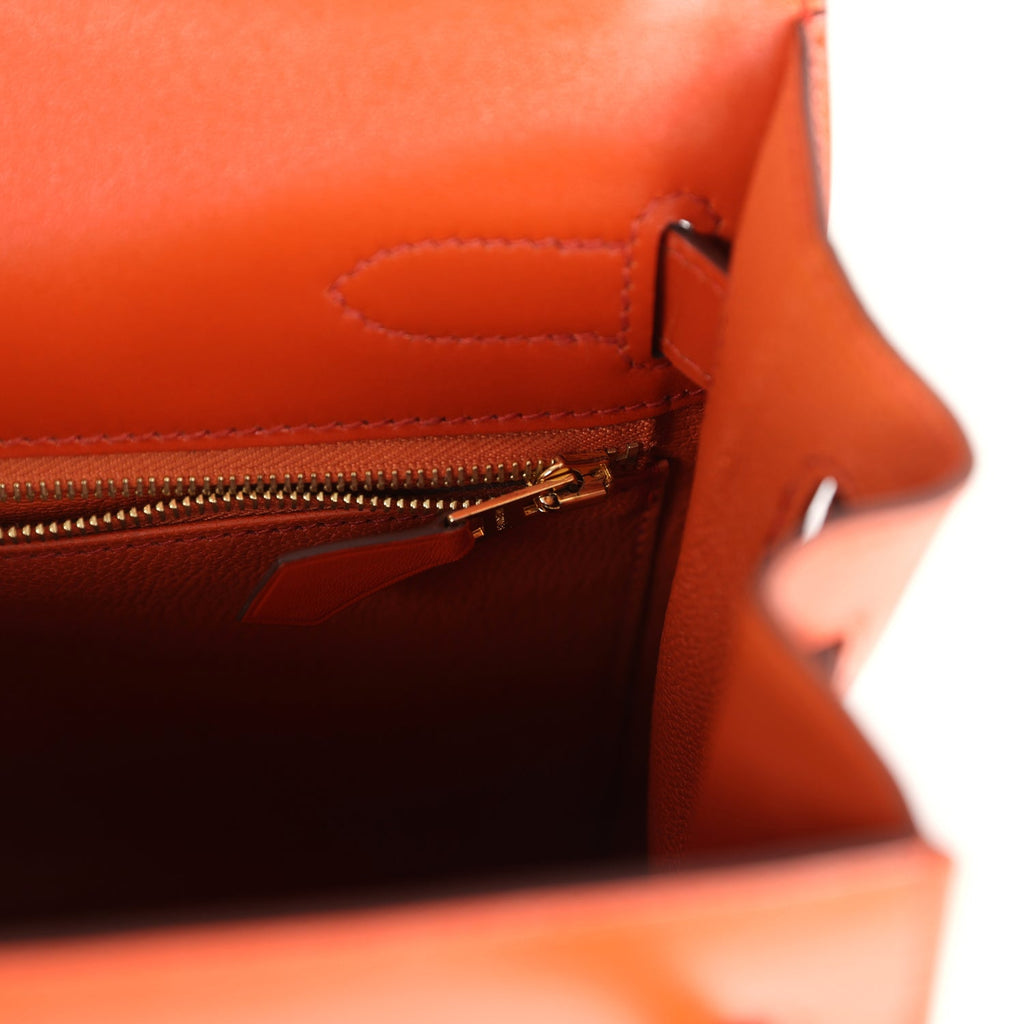 Hermes Kelly Sellier 32 Terre Battue Tadelakt Gold Hardware - Exclusu