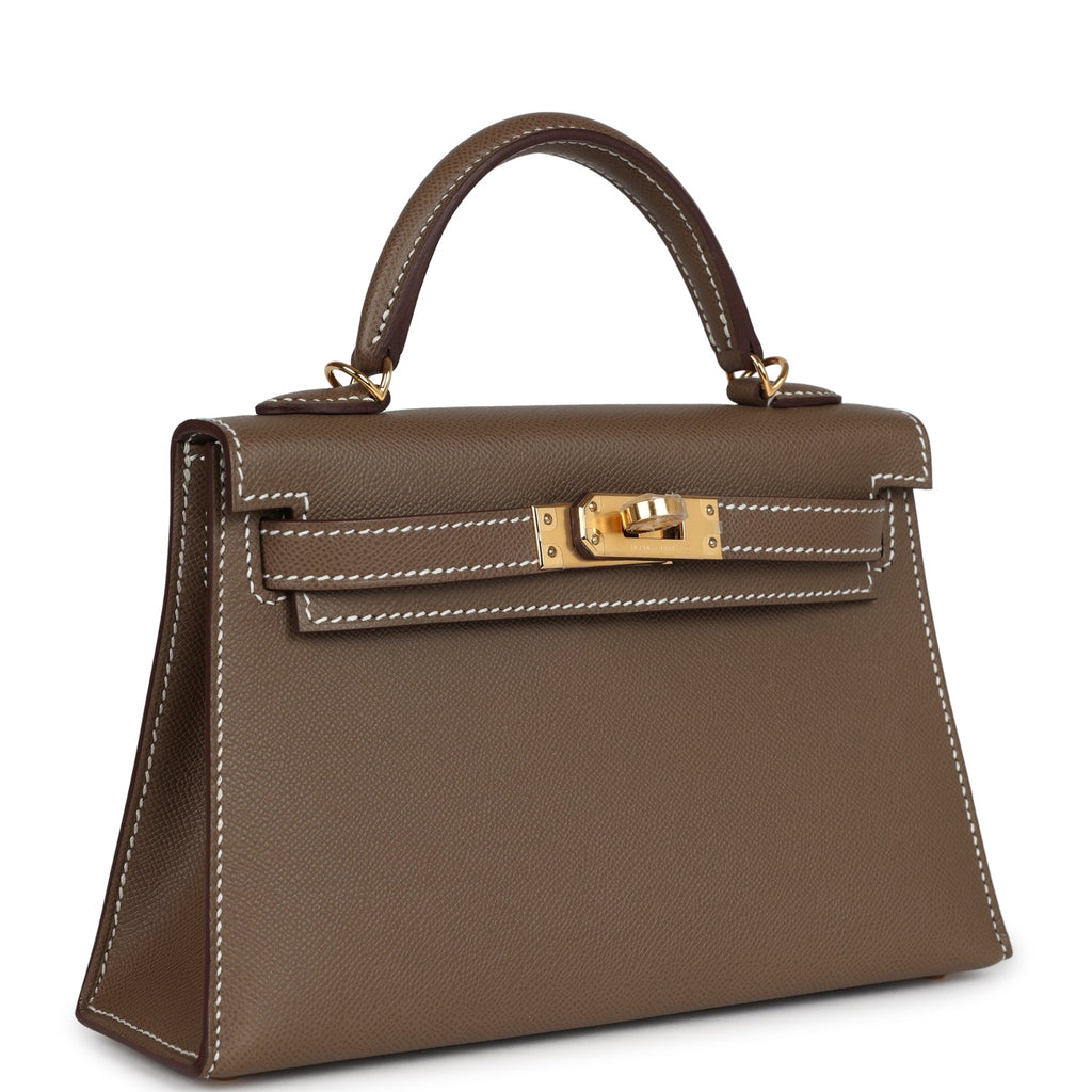 Hermes Kelly Sellier 20 Etoupe Madame Gold Hardware - Exclusu