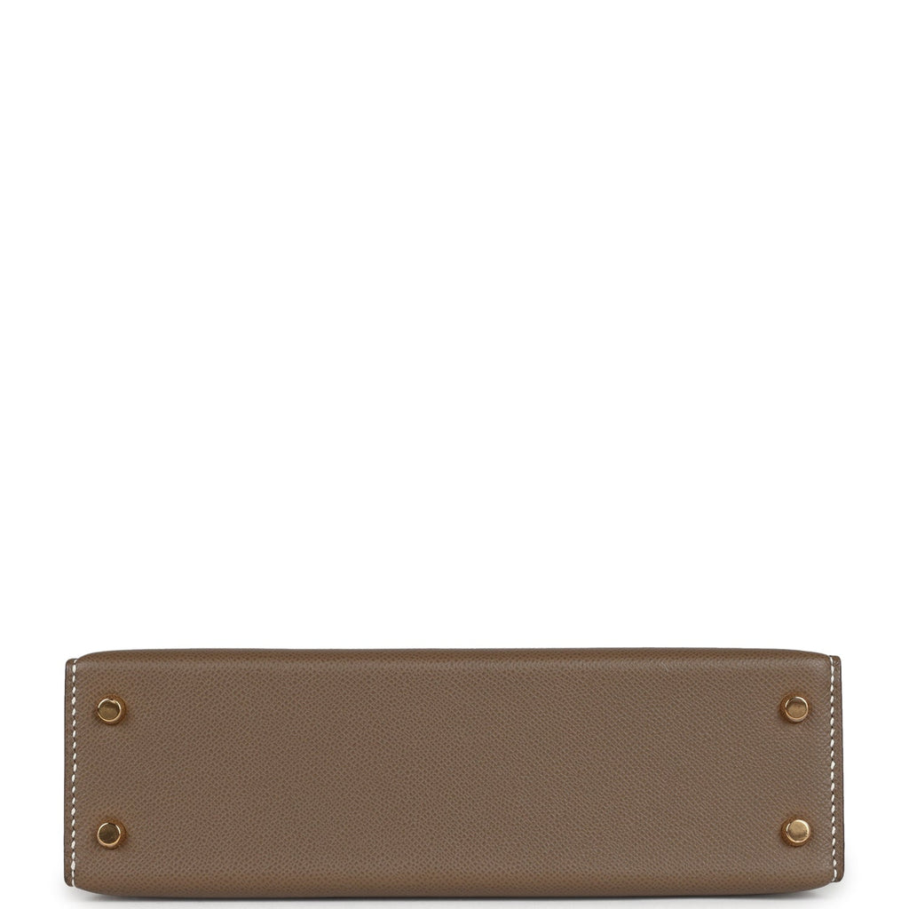 Hermes Kelly Sellier 20 Etoupe Madame Gold Hardware - Exclusu