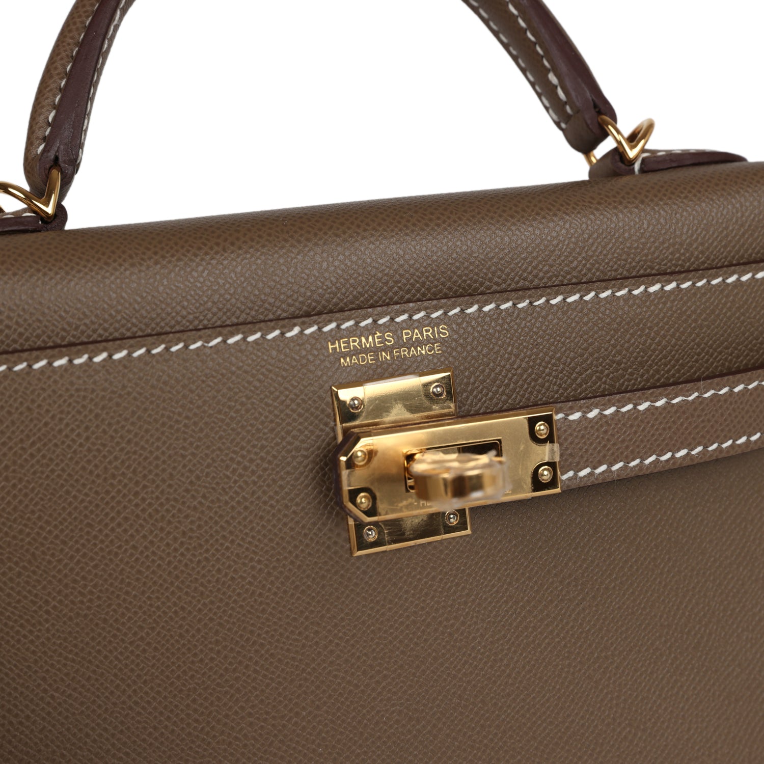 Hermes Kelly Sellier 20 Etoupe Madame Gold Hardware - Exclusu