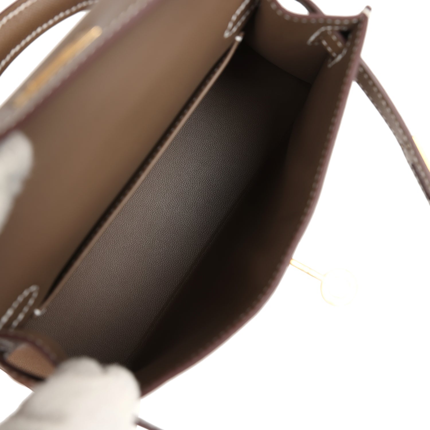 Hermes Kelly Sellier 20 Etoupe Madame Gold Hardware - Exclusu