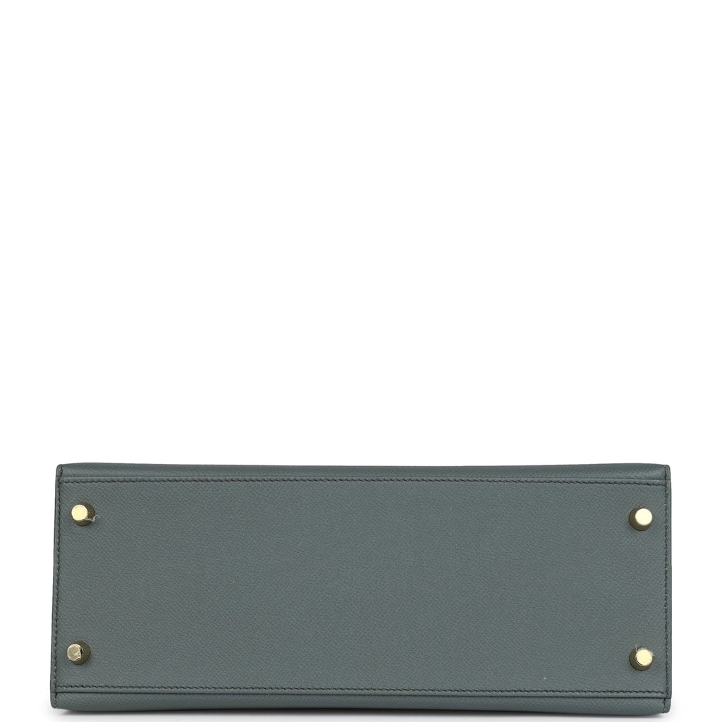 Hermes Kelly Sellier 28 Vert Amande Epsom Gold Hardware - Exclusu