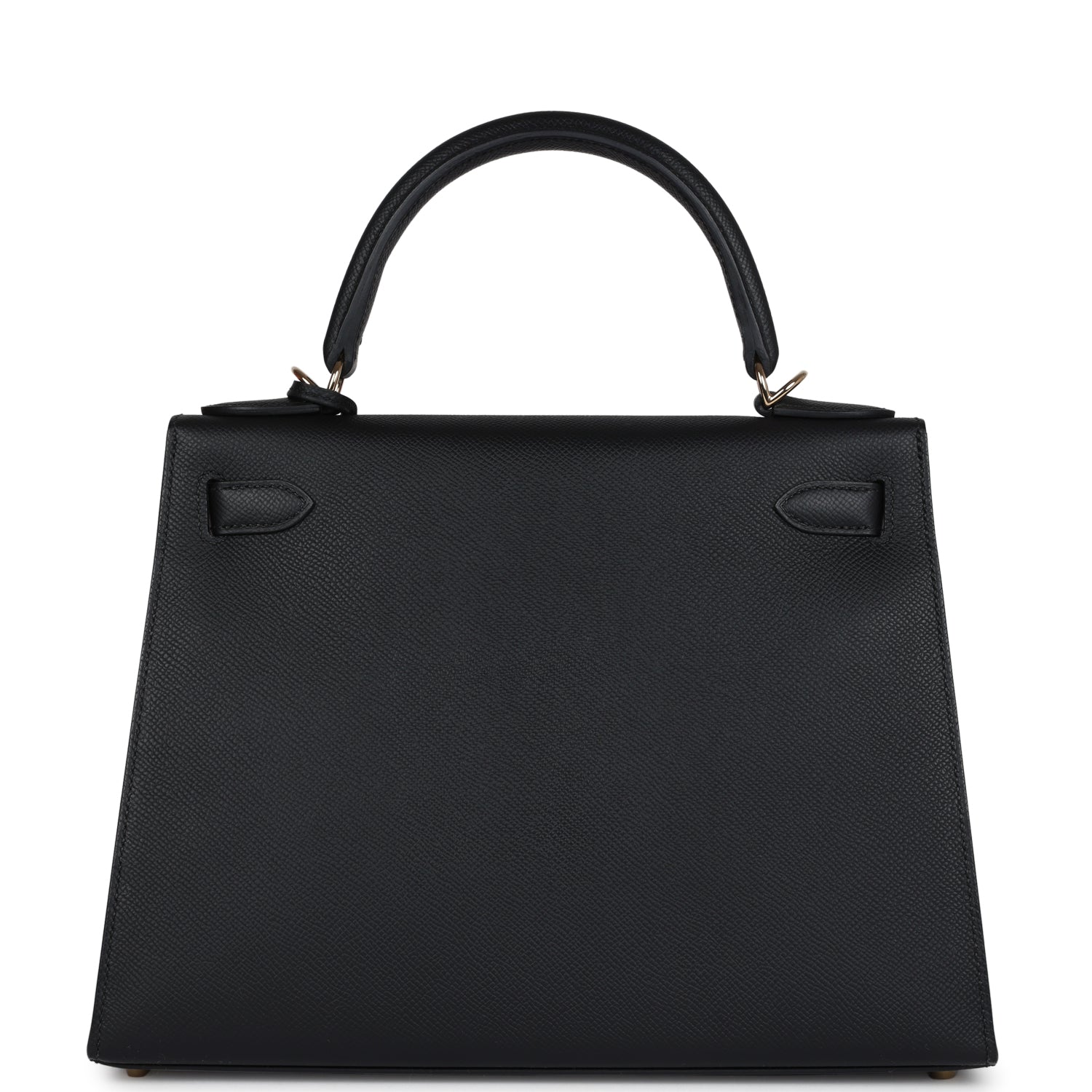 Hermes Kelly Sellier 28 Black Epsom Permabrass Hardware - Exclusu