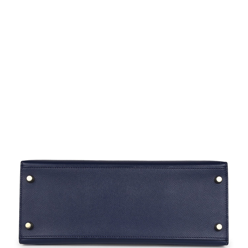 Hermes Kelly Sellier 28 Bleu Saphir Epsom Gold Hardware - Exclusu