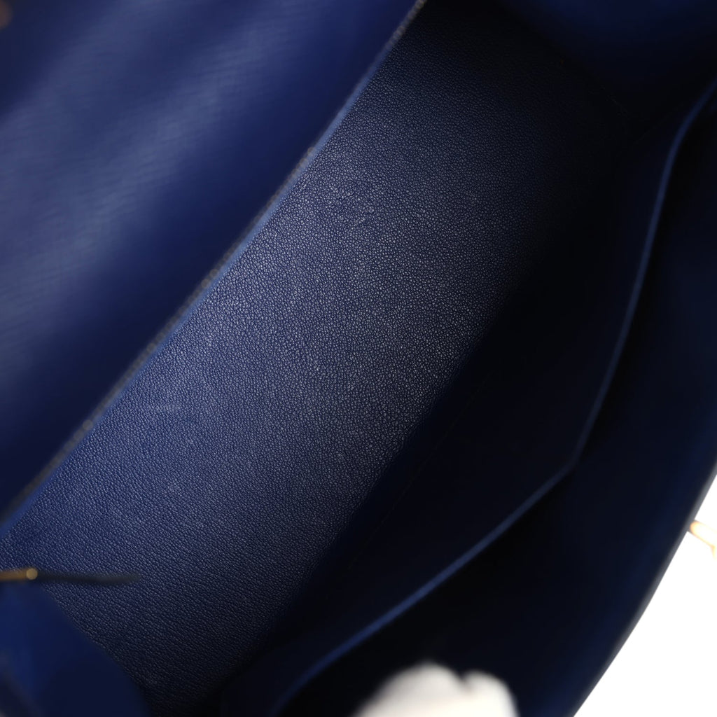 Hermes Kelly Sellier 28 Bleu Saphir Epsom Gold Hardware - Exclusu