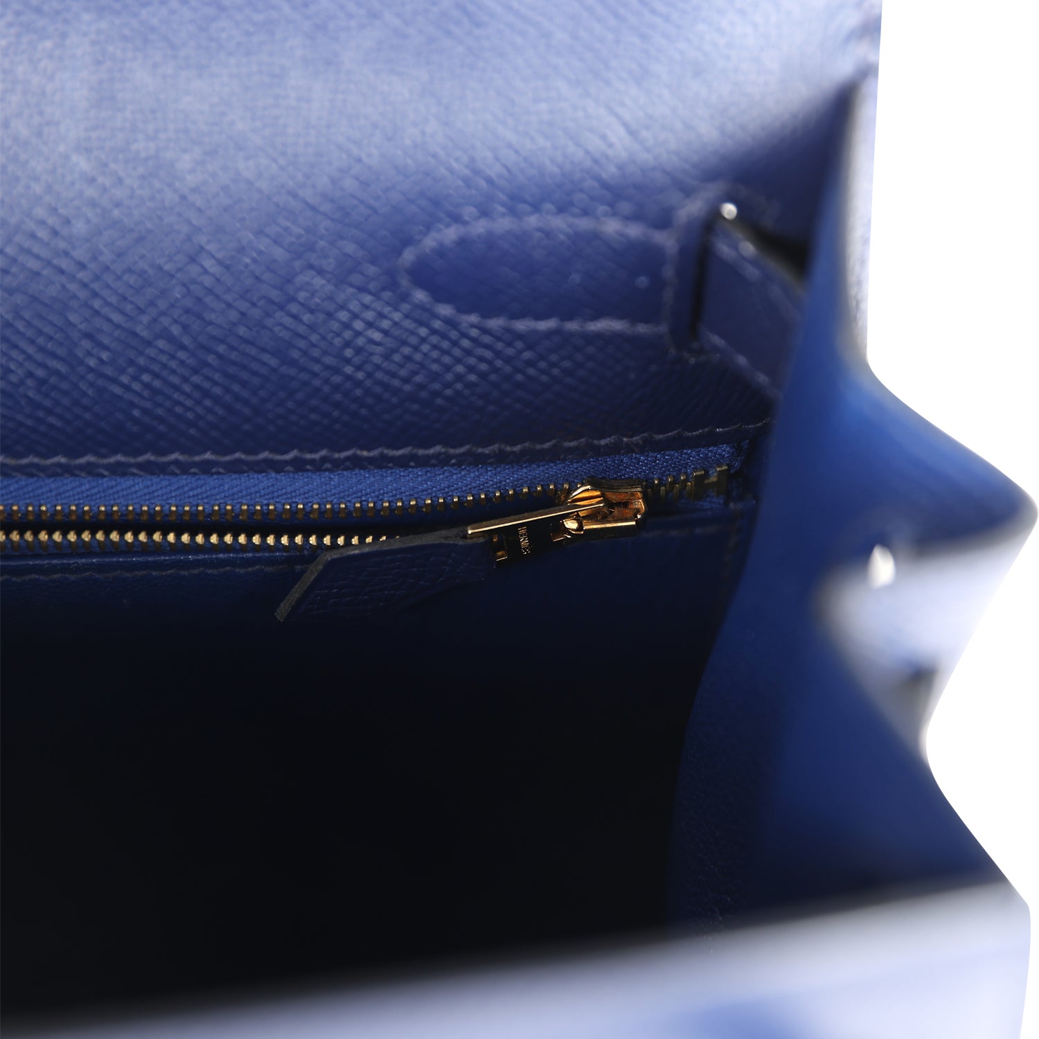 Hermes Kelly Sellier 28 Bleu Saphir Epsom Gold Hardware - Exclusu