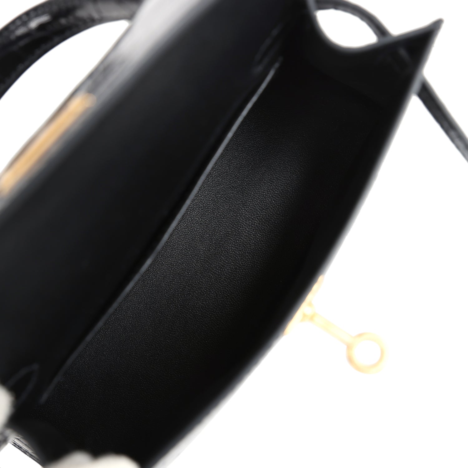 Hermes Kelly Sellier 20 Black Shiny Alligator Gold Hardware - Exclusu