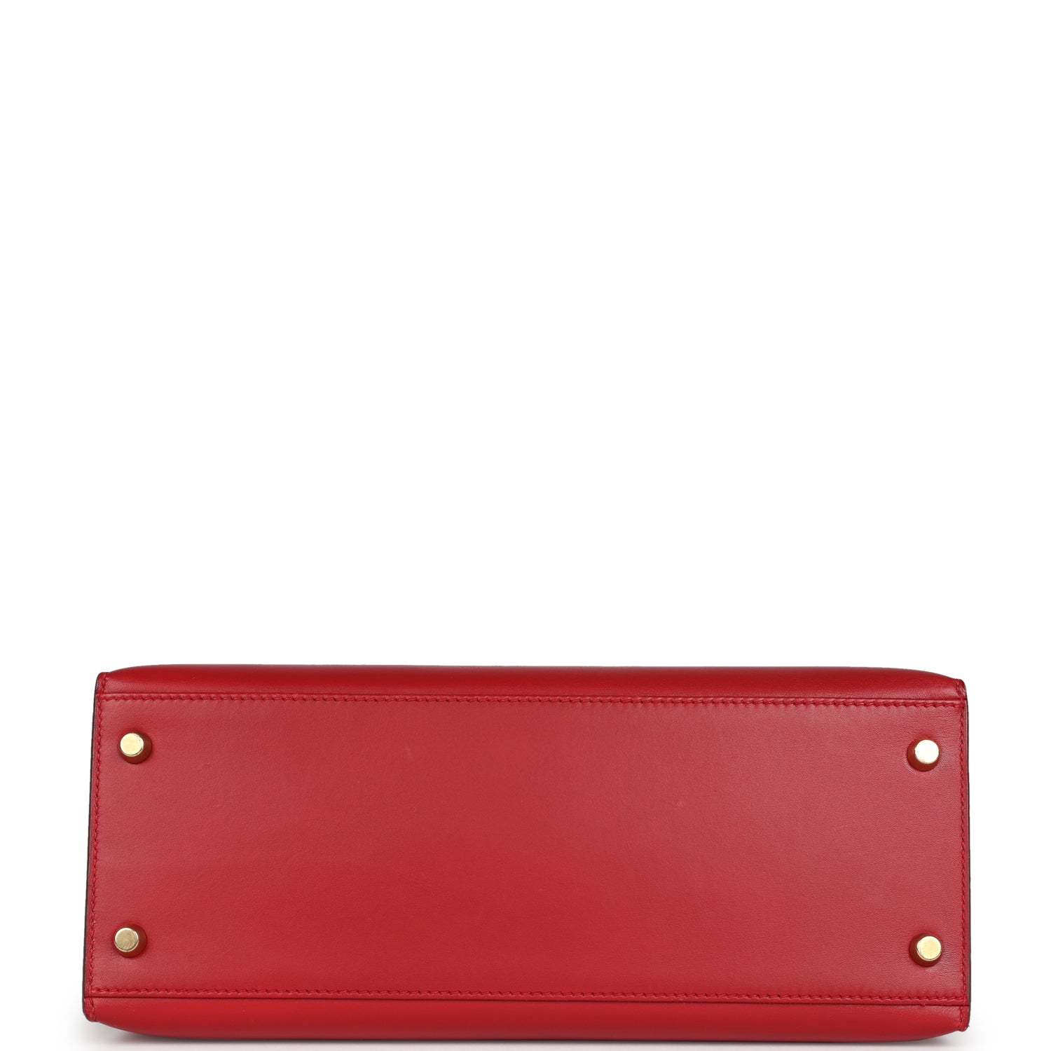 Hermes Kelly Sellier 28 Rouge Vif Box Gold Hardware - Exclusu