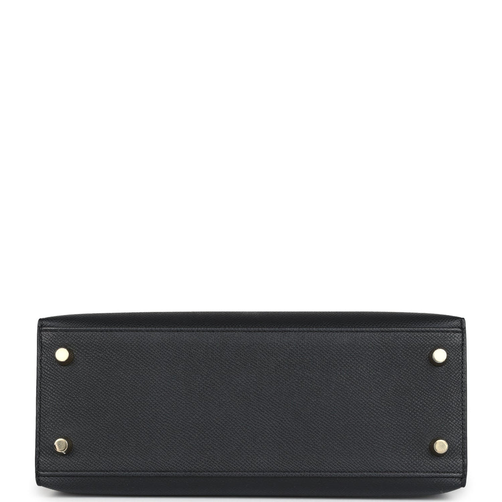 Hermes Kelly Sellier 25 Black Epsom Gold Hardware - Exclusu