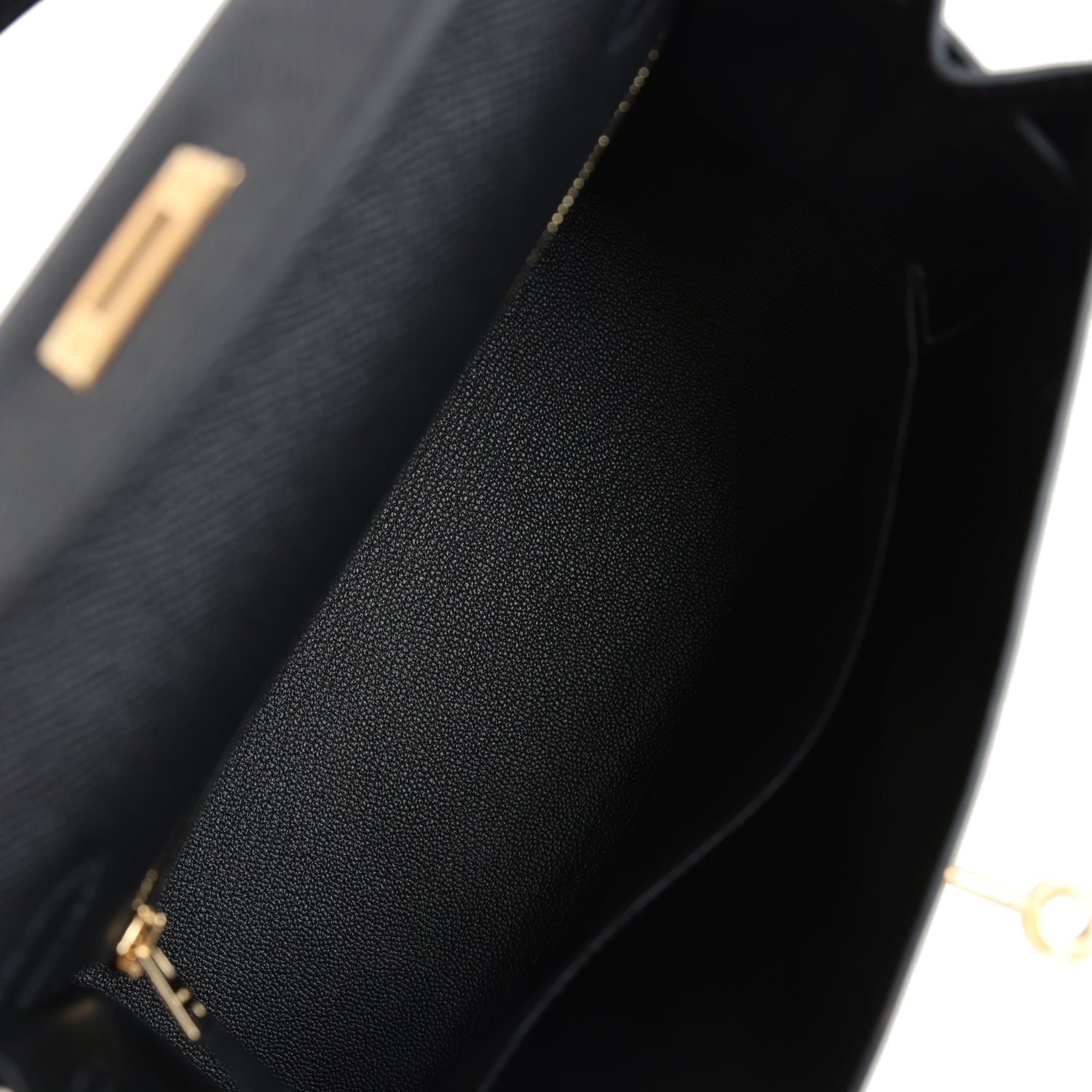 Hermes Kelly Sellier 25 Black Epsom Gold Hardware - Exclusu
