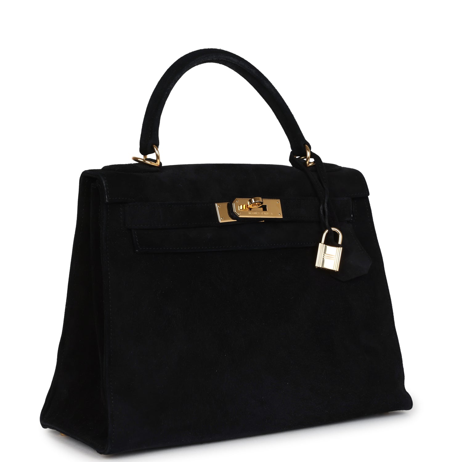 Hermes Kelly Sellier 28 Black Doblis Gold Hardware - Exclusu