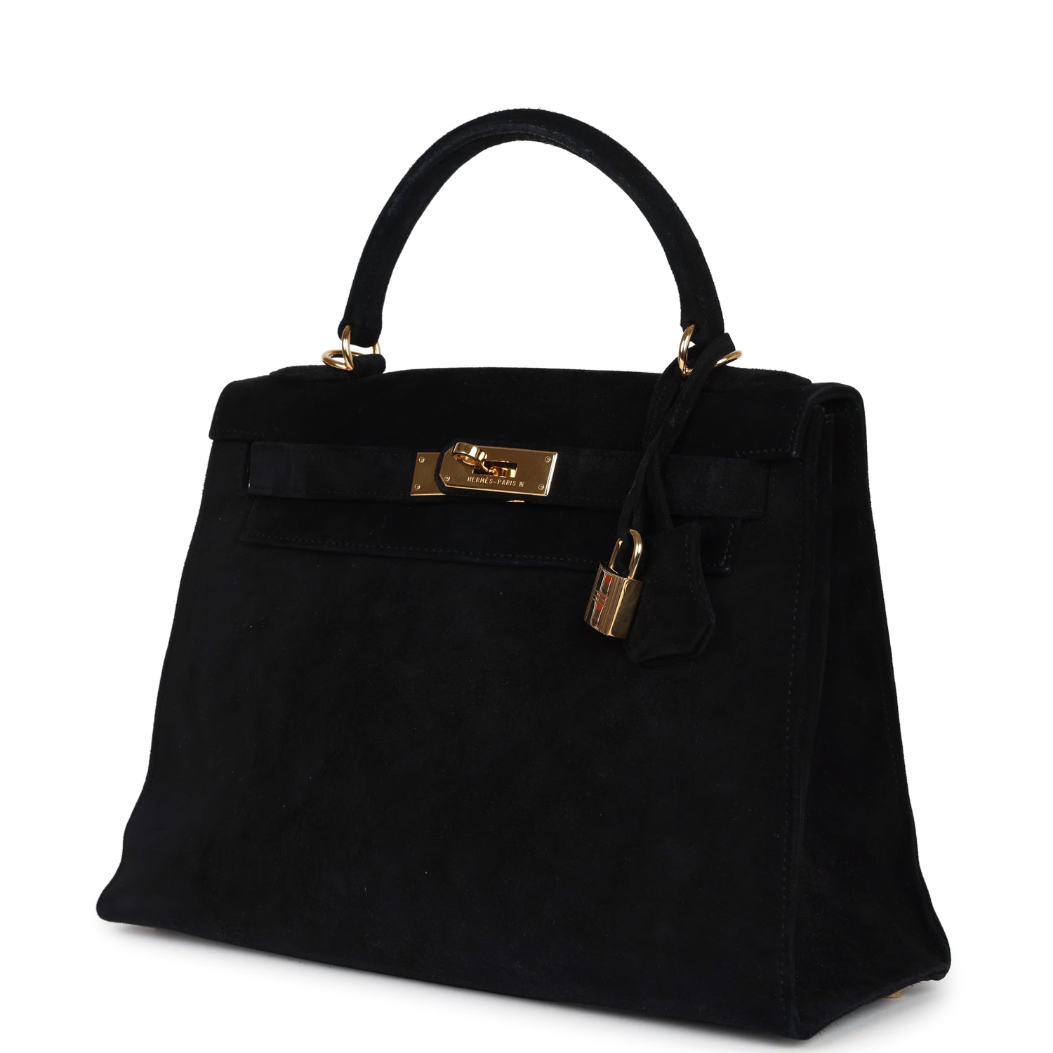 Hermes Kelly Sellier 28 Black Doblis Gold Hardware - Exclusu