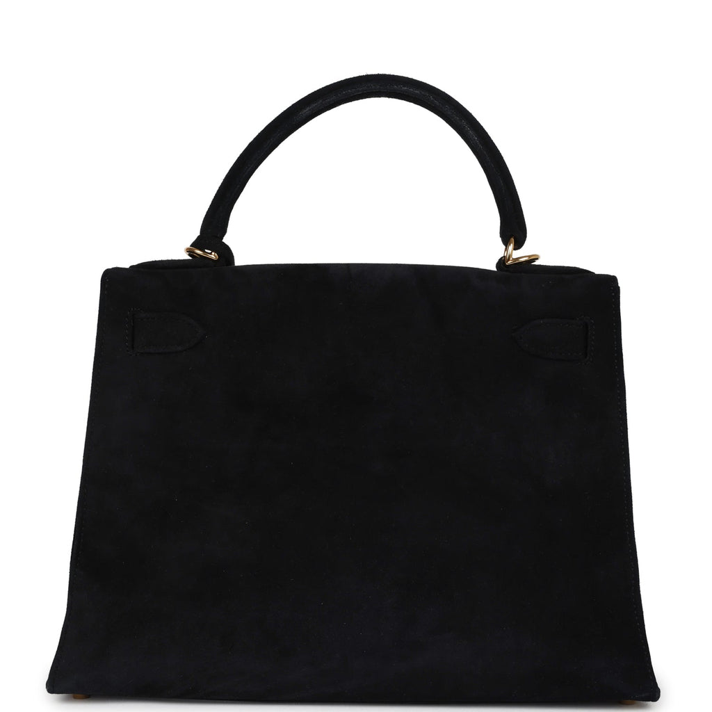 Hermes Kelly Sellier 28 Black Doblis Gold Hardware - Exclusu