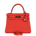 Hermes Kelly Retourne 28 Capucine Togo Gold Hardware - Exclusu
