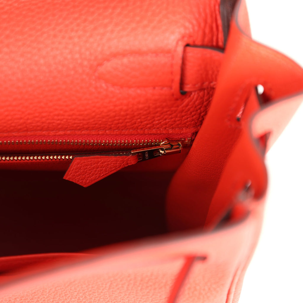 Hermes Kelly Retourne 28 Capucine Togo Gold Hardware - Exclusu