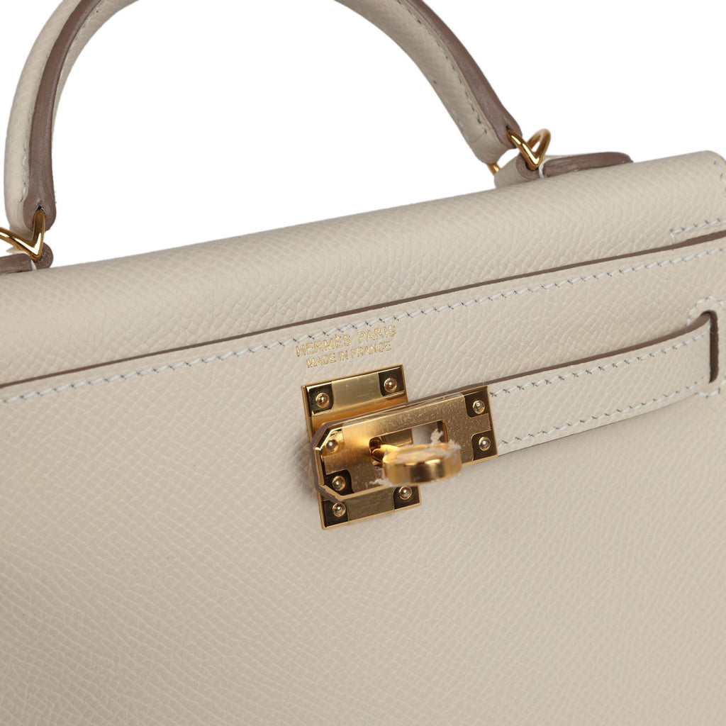 Hermes Kelly Sellier 20 Craie Epsom Gold Hardware - Exclusu