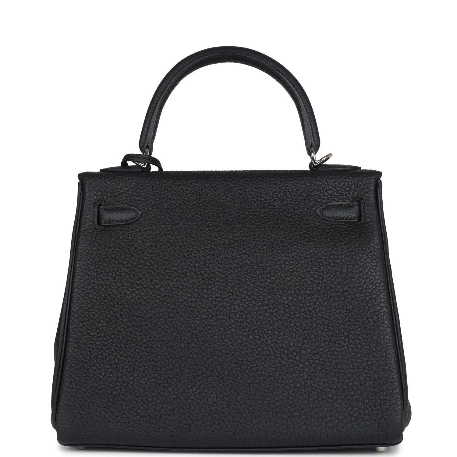 Hermes Kelly Retourne 25 Black Togo Palladium Hardware - Exclusu