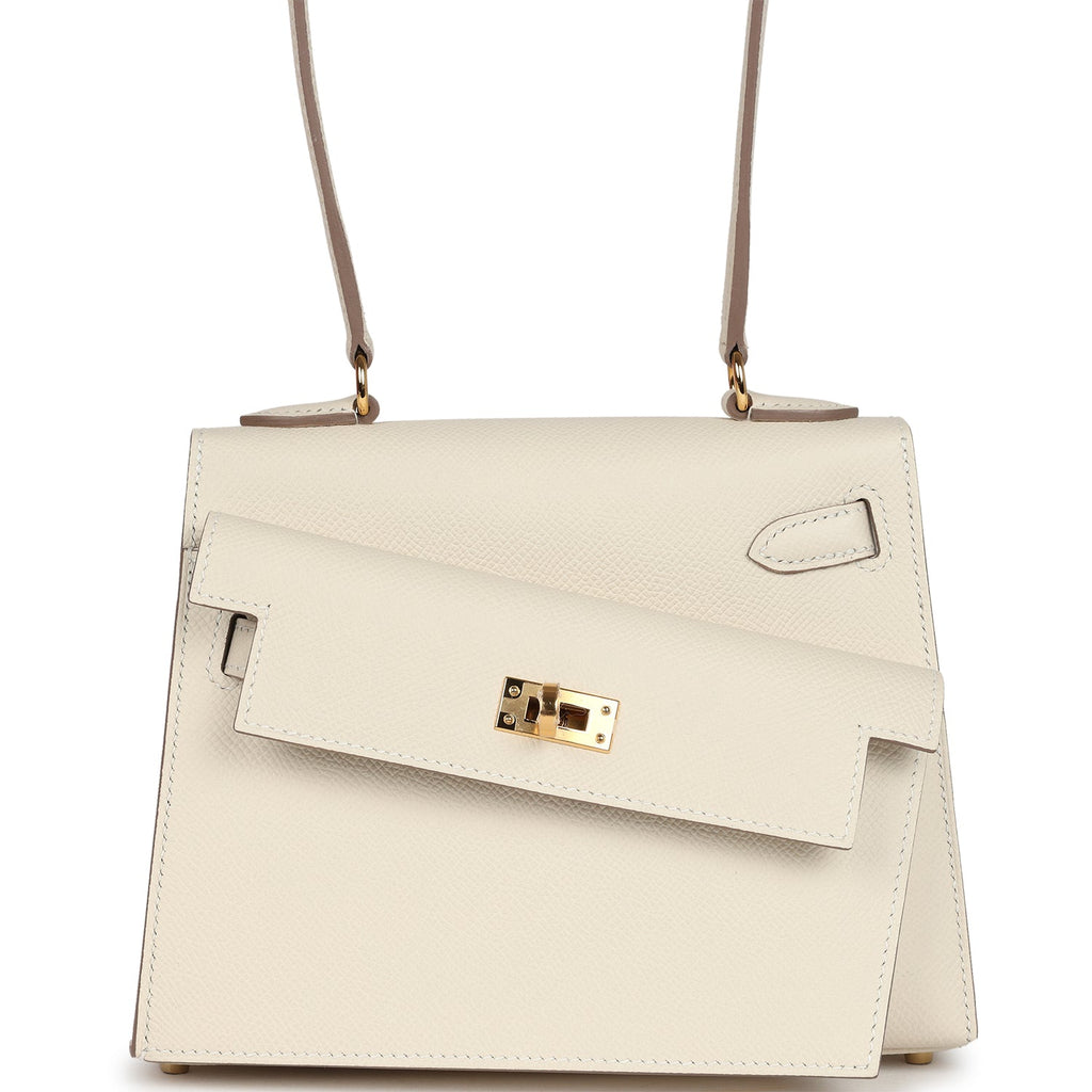 Hermes Kelly Sellier en Desordre 20 Craie Epsom Gold Hardware - Exclusu