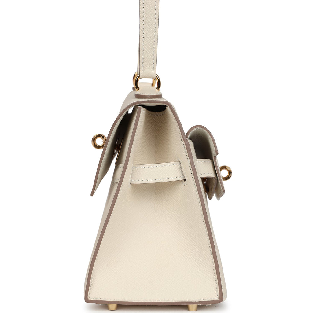 Hermes Kelly Sellier en Desordre 20 Craie Epsom Gold Hardware - Exclusu