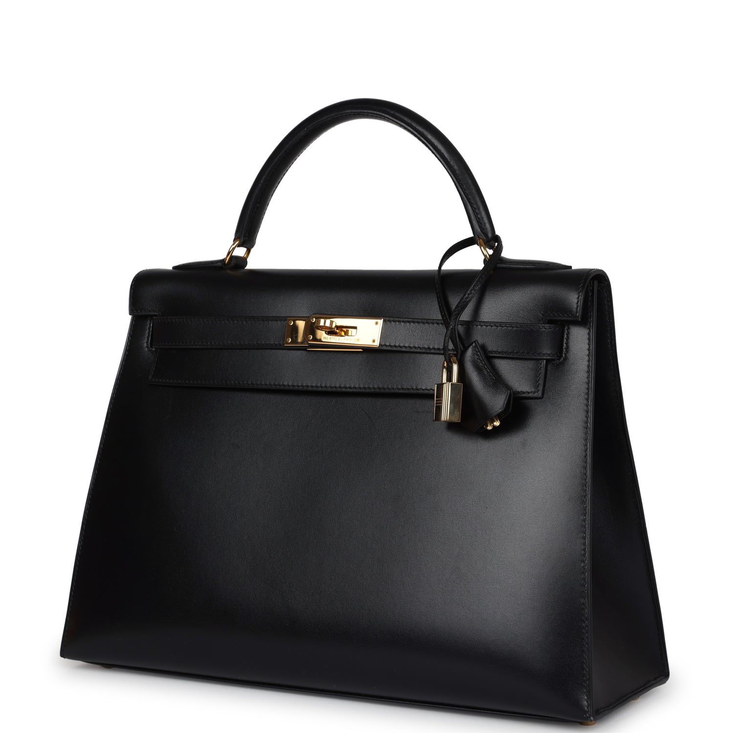 Hermes Kelly Sellier 32 Black Box Gold Hardware - Exclusu