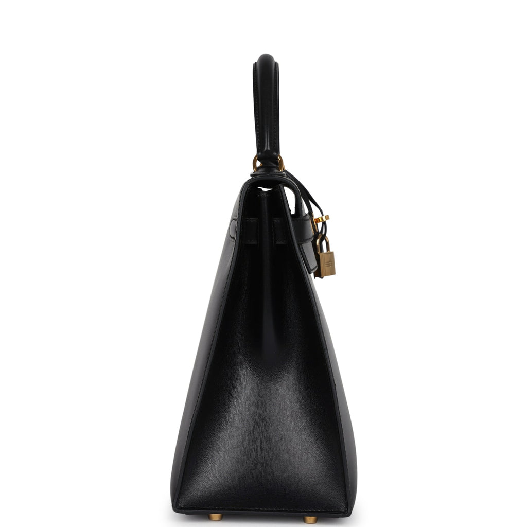 Hermes Kelly Sellier 32 Black Box Gold Hardware - Exclusu