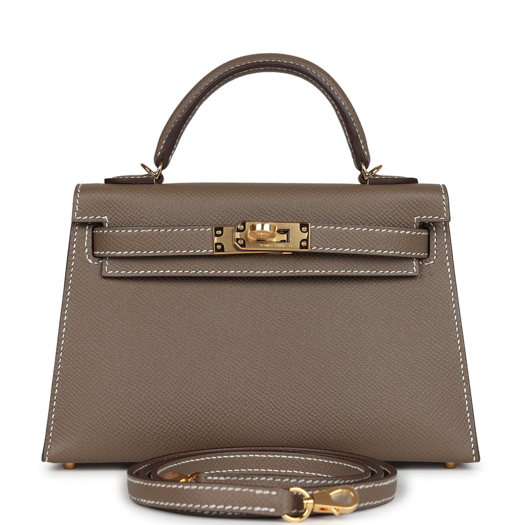 Hermes Kelly Sellier 20 Etoupe Epsom Gold Hardware - Exclusu