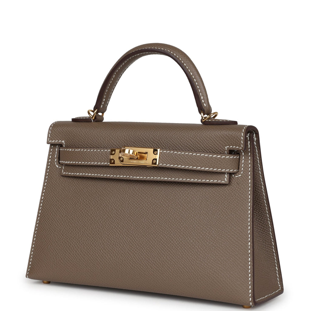 Hermes Kelly Sellier 20 Etoupe Epsom Gold Hardware - Exclusu