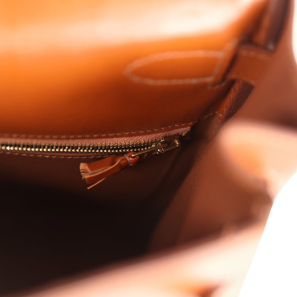 Hermes Ghillies Kelly Retourne 35 Fauve Tadelakt Permabrass Hardware - Exclusu