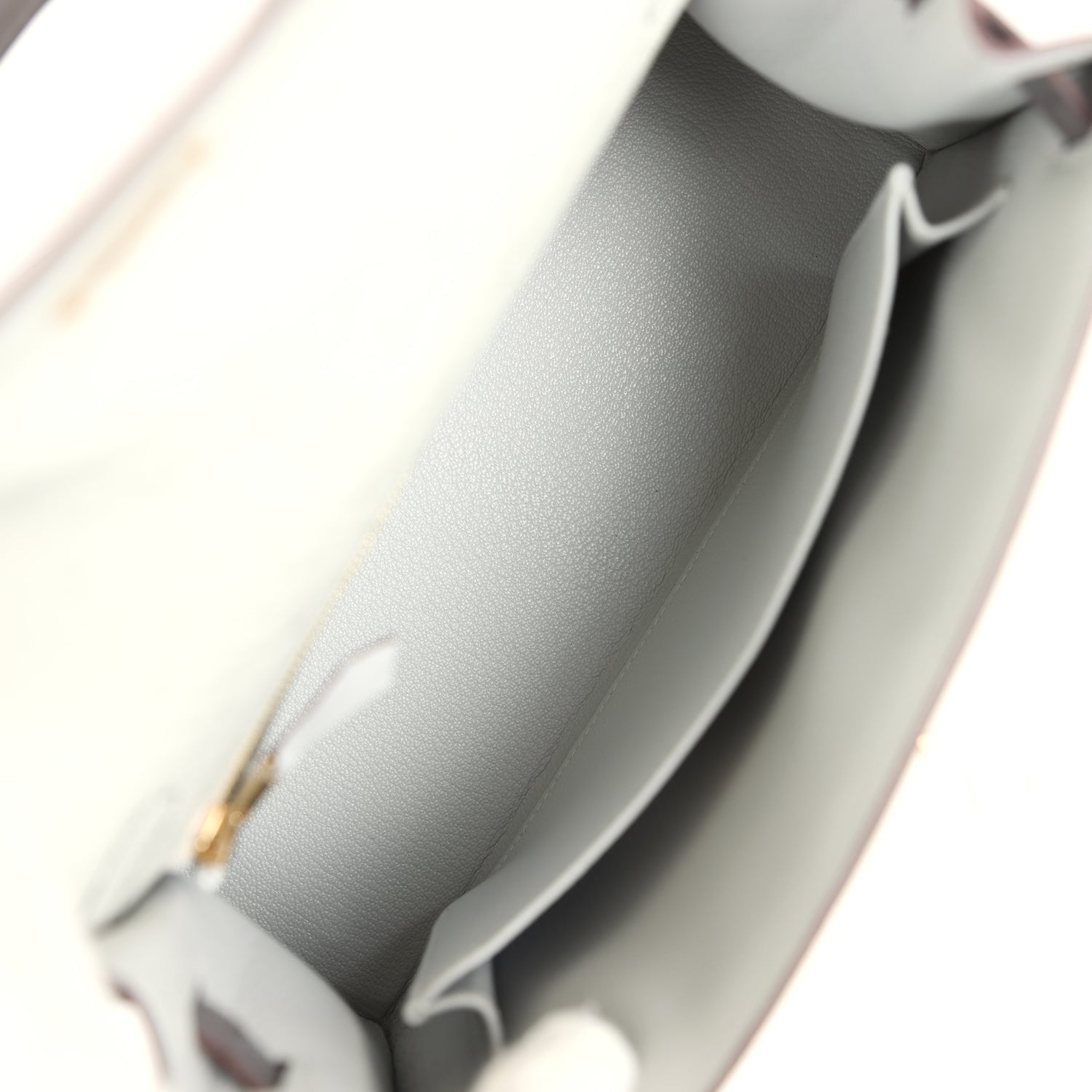 Hermes Special Order (HSS) Kelly Sellier 25 Gris Perle and Graphite Ostrich Permabrass Hardware - Exclusu